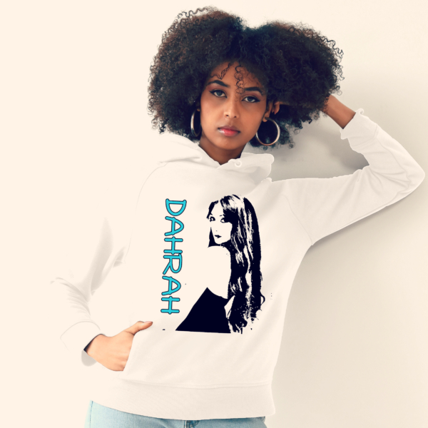 Beautiful high quality organic hoodie with print of a lighthouse with waves designed by Dahrah Darah Fashion.
