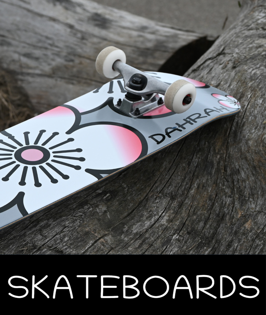 Best sustainable skateboard designs by Dahrah Darah Fashion.