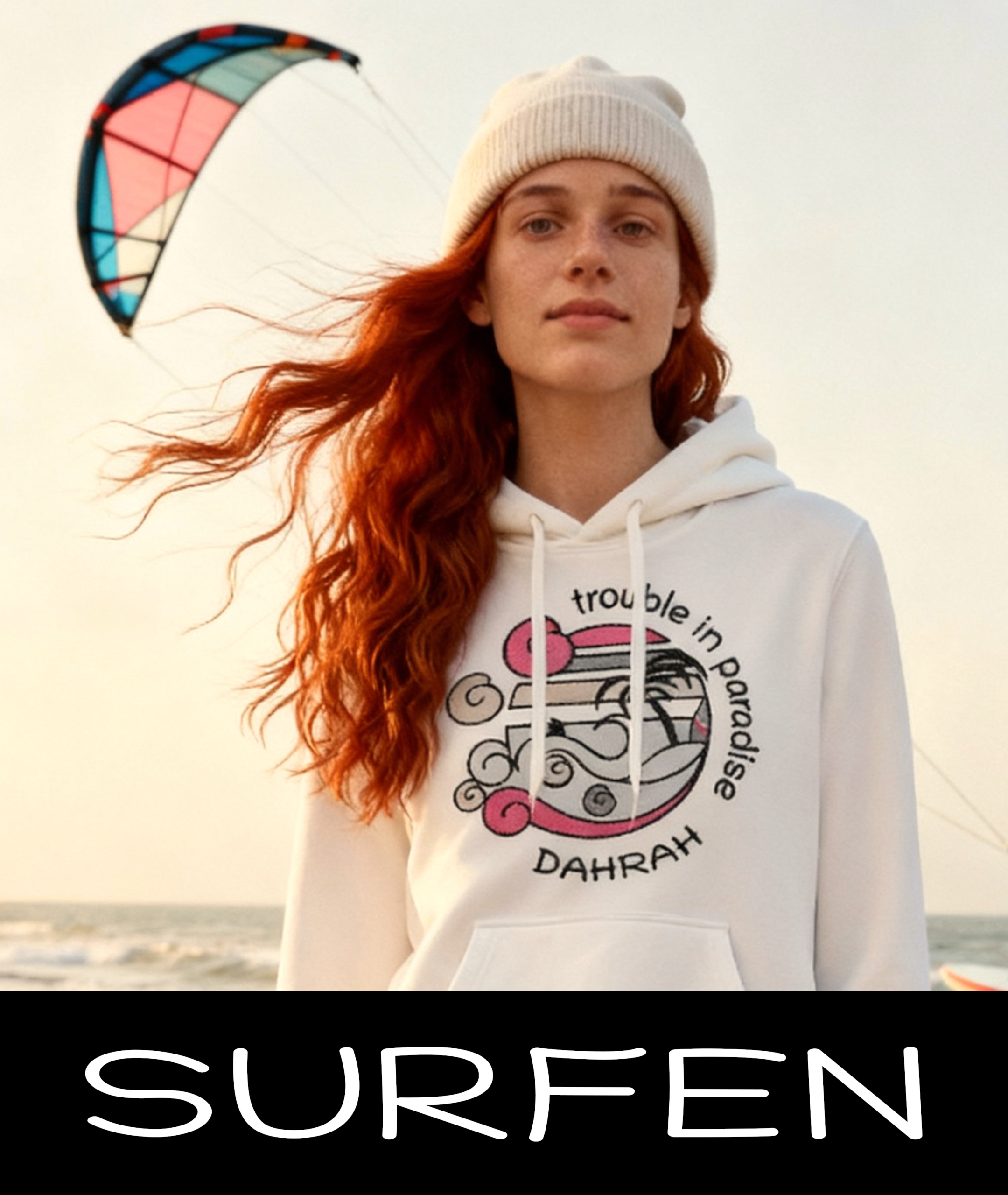 Surf-T-Shirts und Hoodies von Dahrah Fashion.