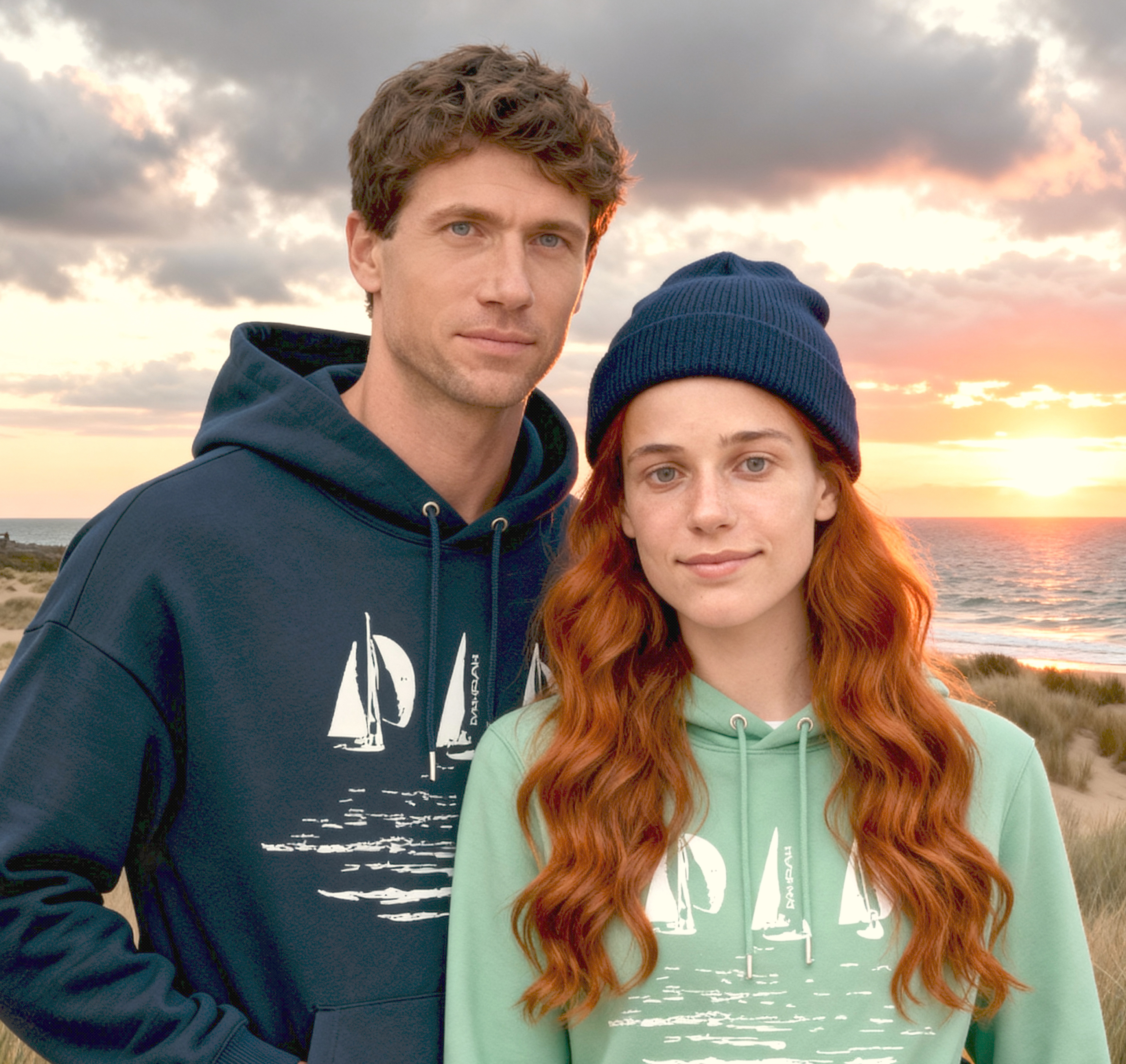 Dahrah Darah sailing hoodie with print of sailing boats